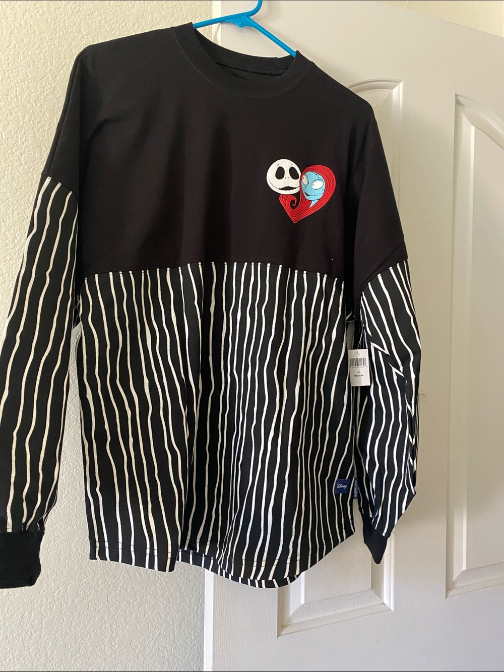 Disney Black & White Jack Skellington and Sally Long Sleeve Tee